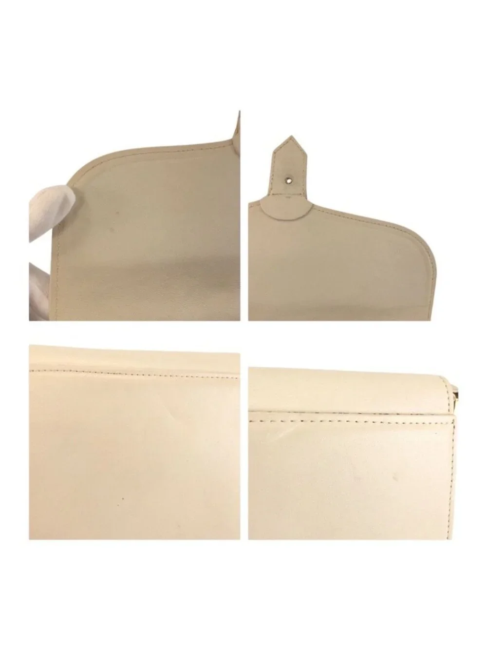 Saint Laurent YSL Quilted White Gold Leather Shoulder
